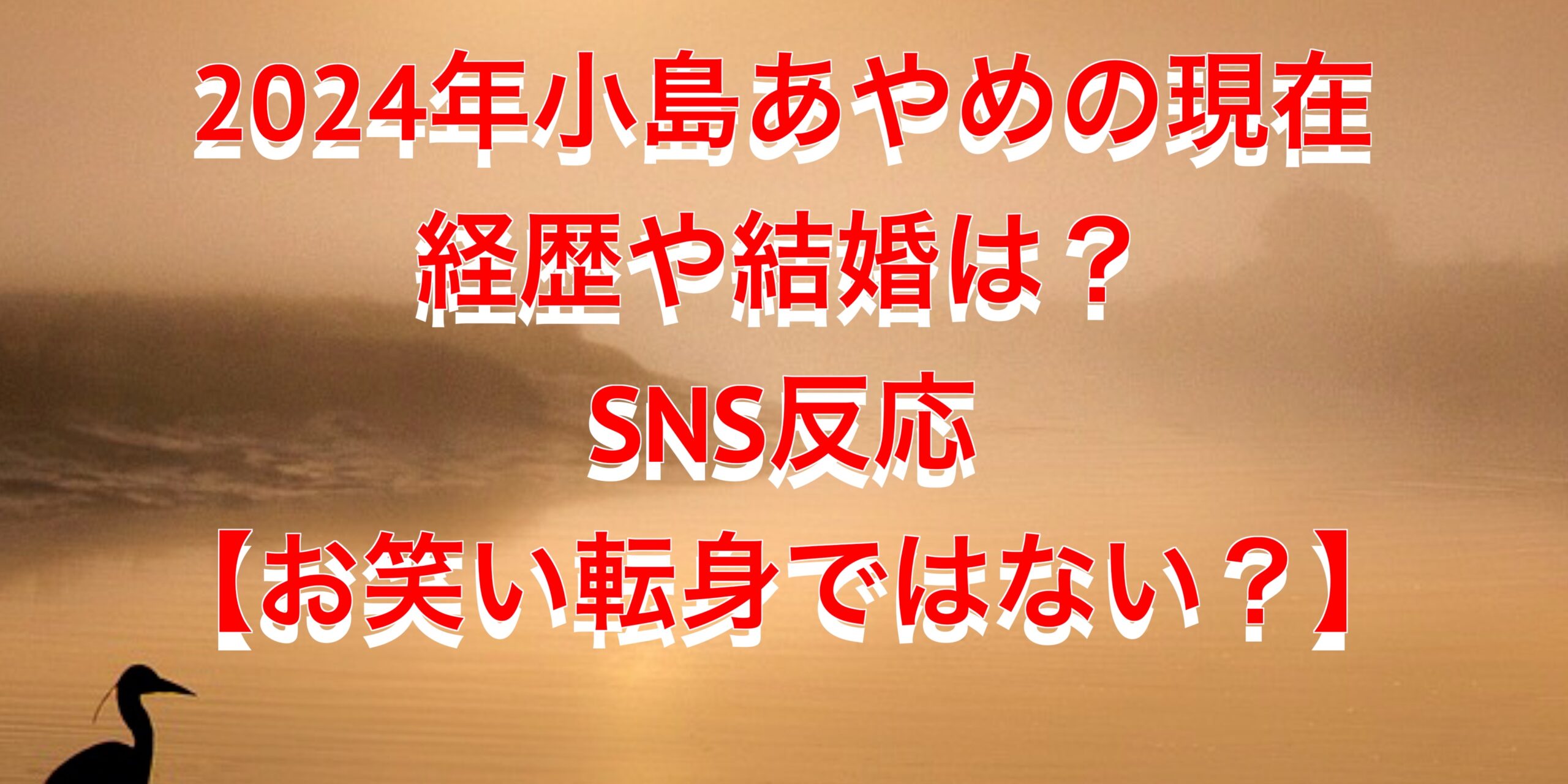 2024年小島あやめの現在＿経歴や結婚は？SNS反応【お笑い転身ではない？】