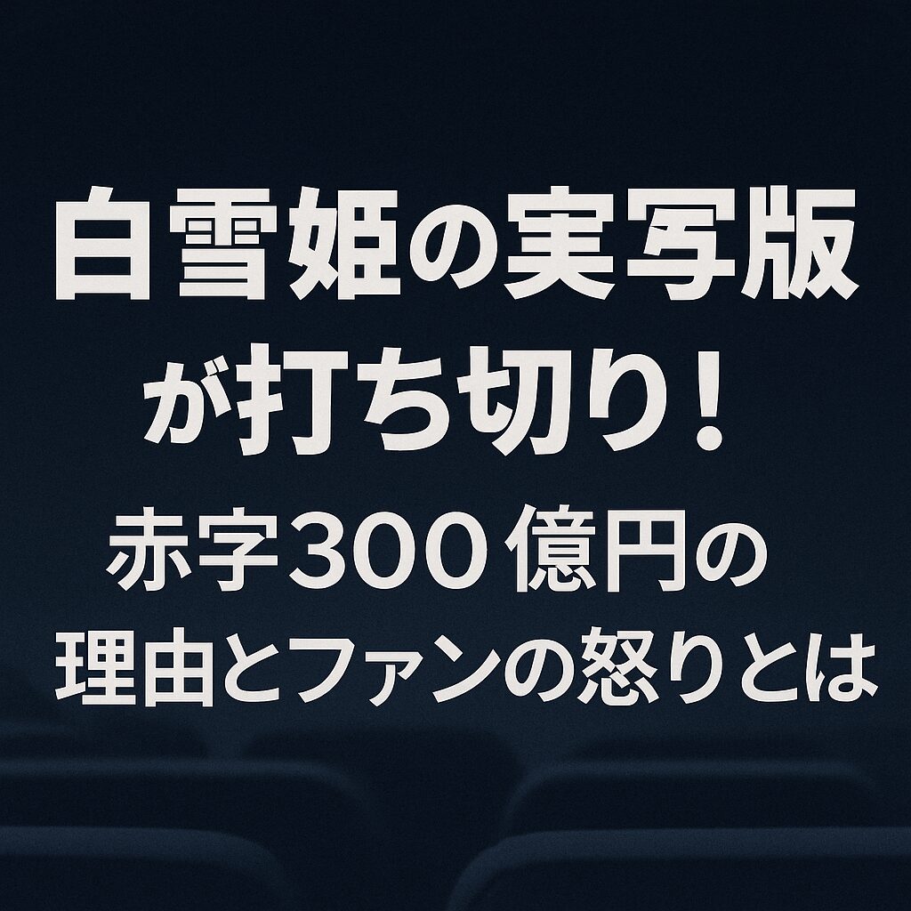 白雪姫の実写版が打ち切り！赤字300億円の原因とファンの怒りとは