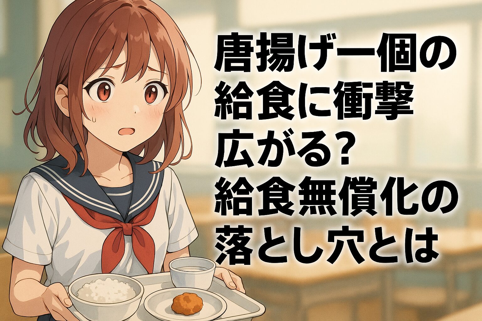 福岡市の唐揚げ一個の給食に批判殺到？給食無償化の落とし穴では？と話題に