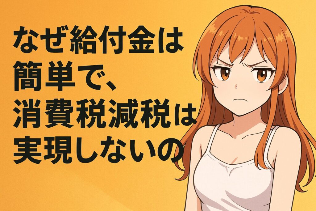 消費税減税、なぜしない?簡単に給付金ばかりの理由を考察