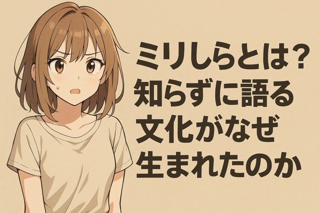 ミリしらが嫌いな人の理由とは?面白い派との決定的な違い