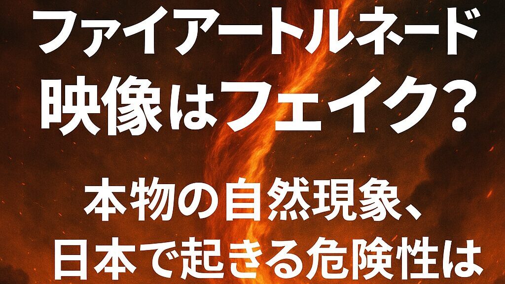 【自然現象】ファイアートルネードとは？フェイク？日本で起きる危険性は