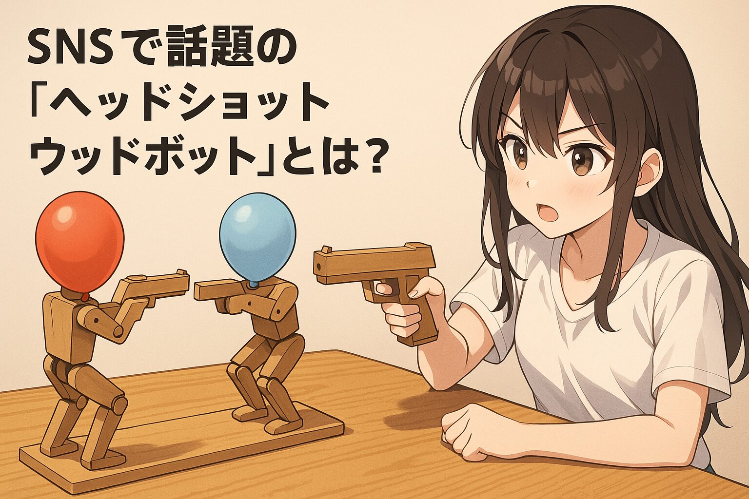 風船を割る銃撃戦のおもちゃ「ヘッドショットウッドボット」とは？SNSで話題
