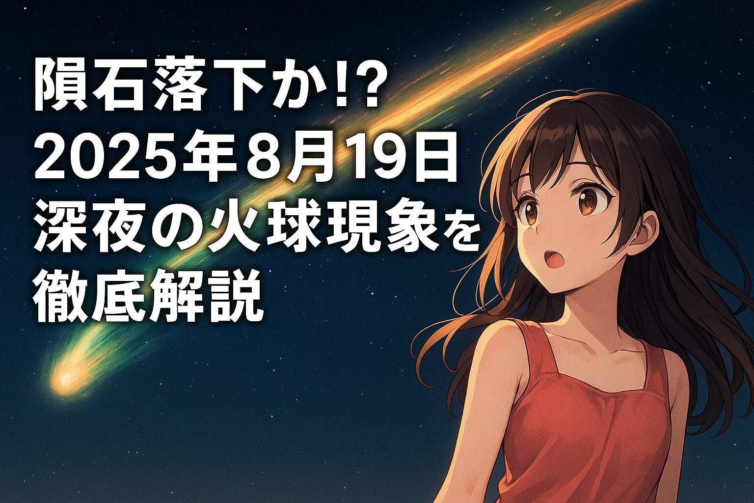 隕石落下か！？2025年8月19日深夜の火球現象SNSまとめ