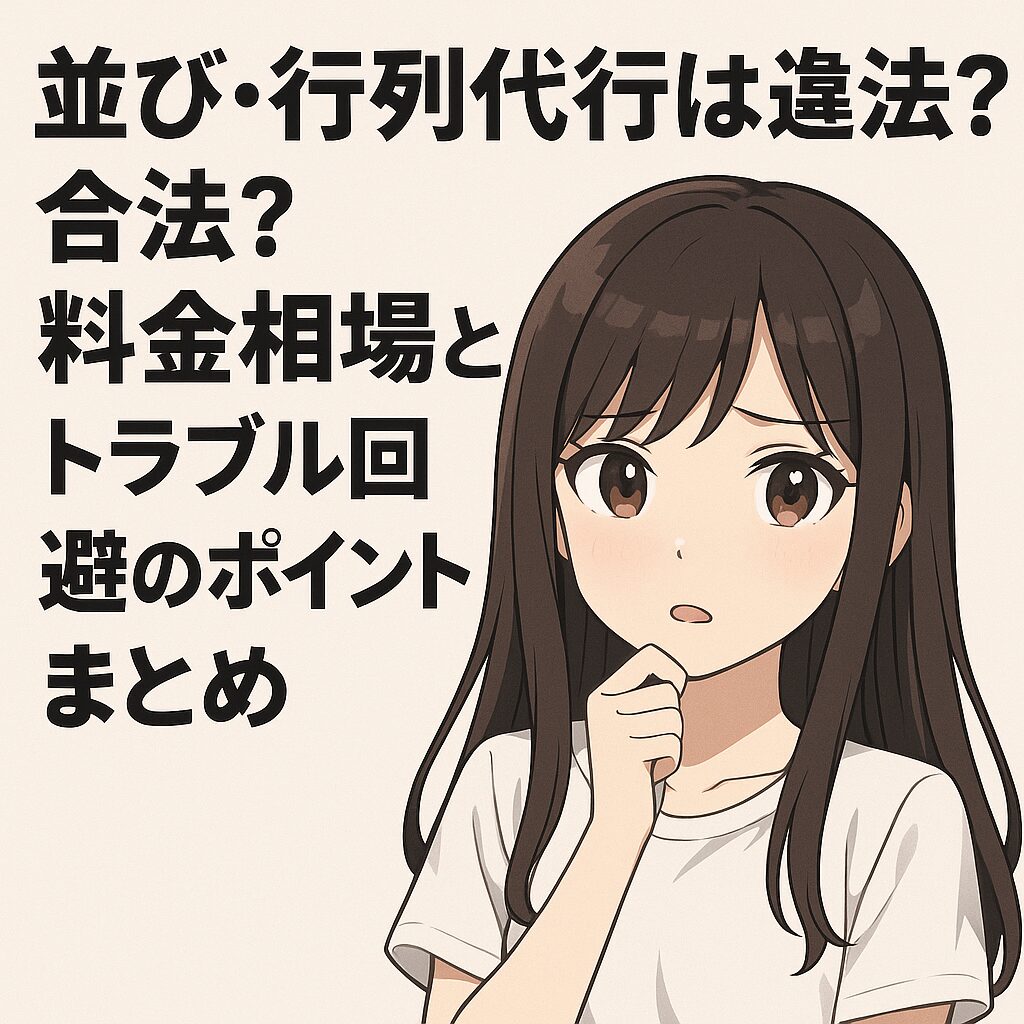 並び・行列代行は違法?合法?料金相場とトラブル回避のポイントまとめ