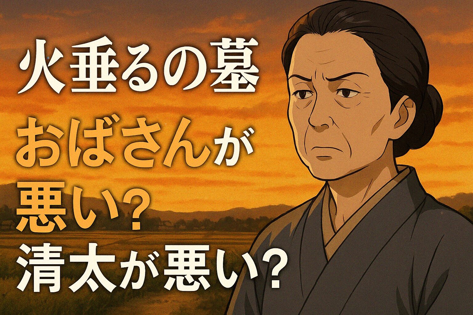 おばさんが悪い？清太が悪い？「火垂るの墓」終わらない論争