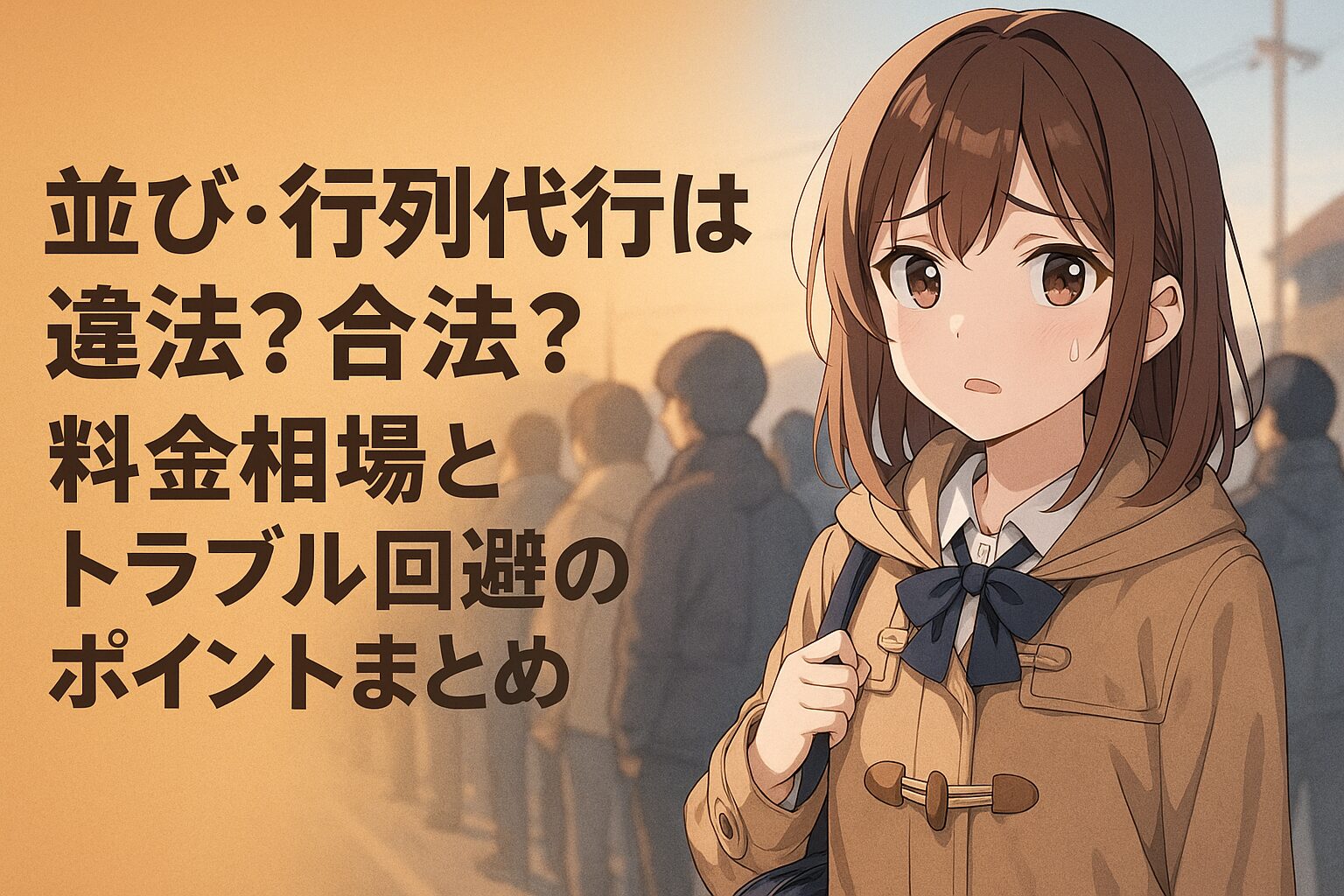 並び・行列代行は違法？合法？料金相場とトラブル回避のポイントまとめ