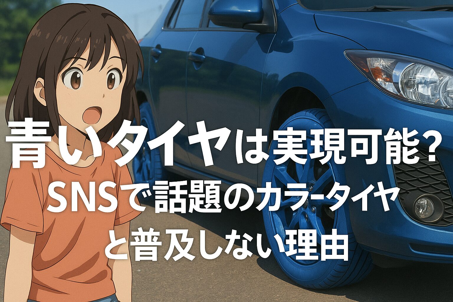 青いタイヤは実現可能？カラータイヤ車が普及しない理由がSNSで話題に
