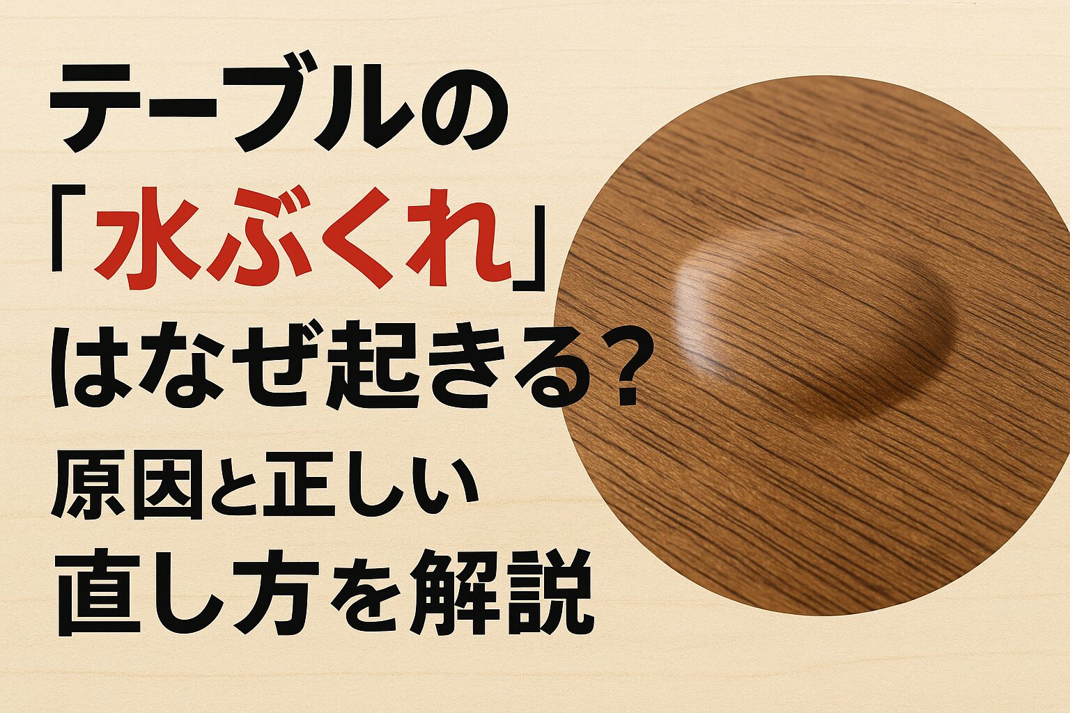 テーブルの「水ぶくれ」はなぜ起きる？原因と正しい直し方まとめ