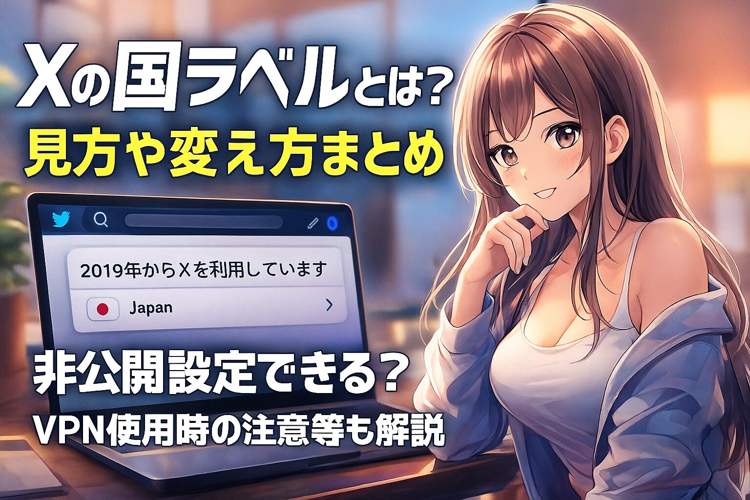 Xの国ラベルの見方や変え方とは？非公開設定できる？VPN使用時の注意等