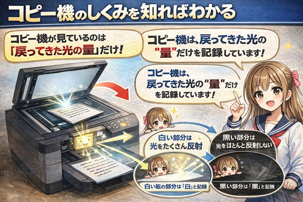 鏡をコピーすると真っ黒になる理由は？他に映らないものも紹介