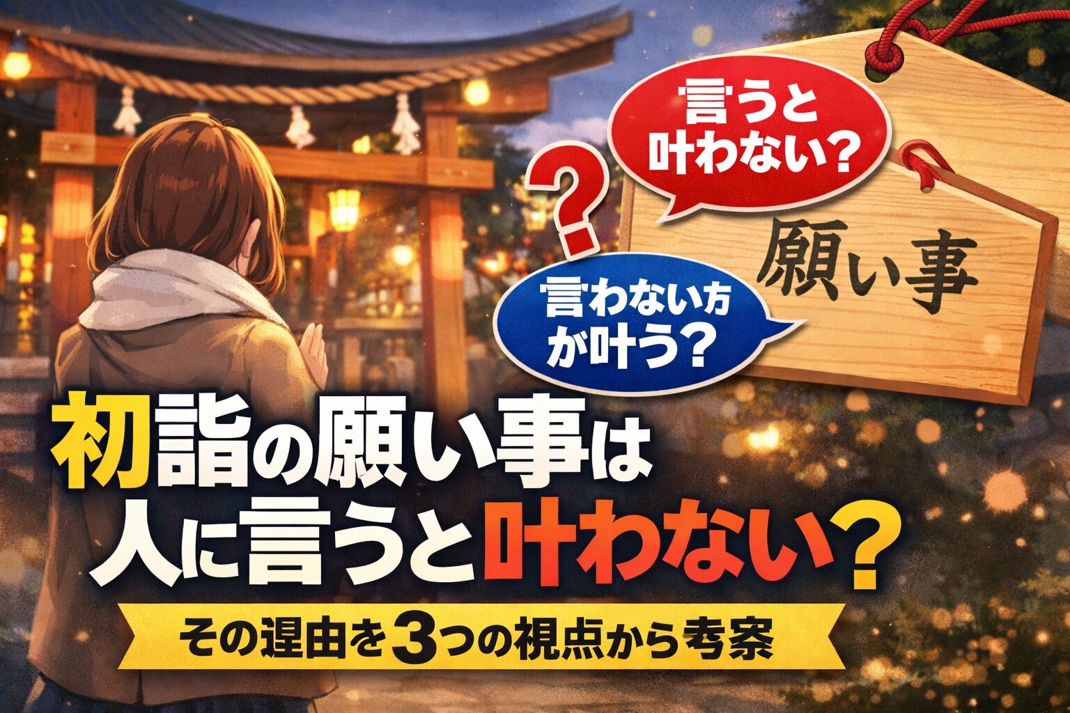 初詣の願い事は人に言うと叶わない？その理由を3つの視点から考察