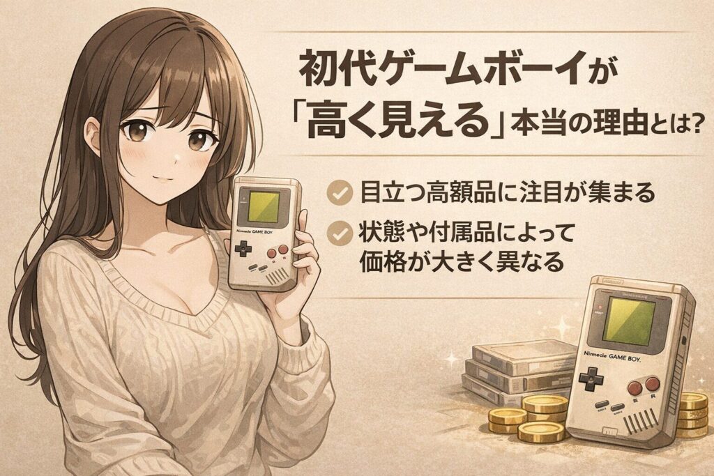 初代ゲームボーイが高騰?!なぜレトロゲーム価格が今高いのか
初代ゲームボーイが「高く見える」本当の理由とは?