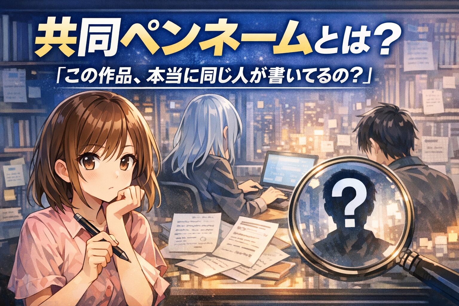共同ペンネームとは？「この作品、本当に同じ人が書いてるの？」