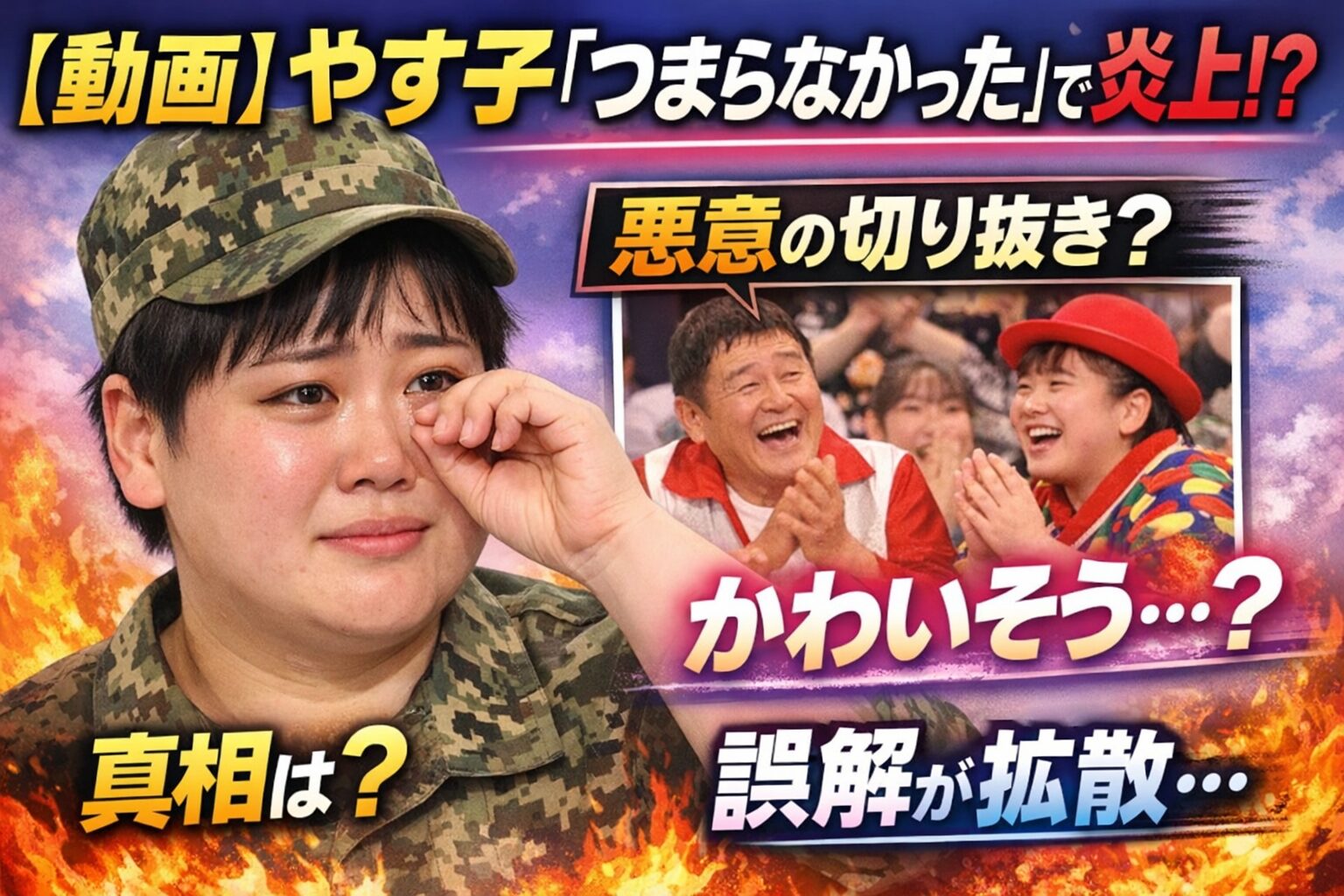 【動画】やす子「つまらなかった」で炎上は悪意の切り抜き？かわいそうと話題に