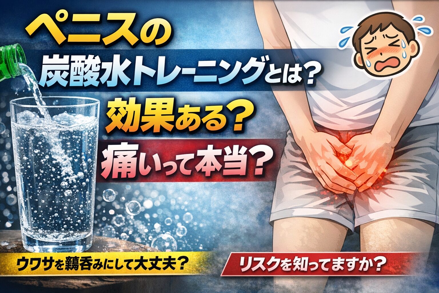 ペ○スの炭酸水トレーニングとは？効果ある？痛いって本当？