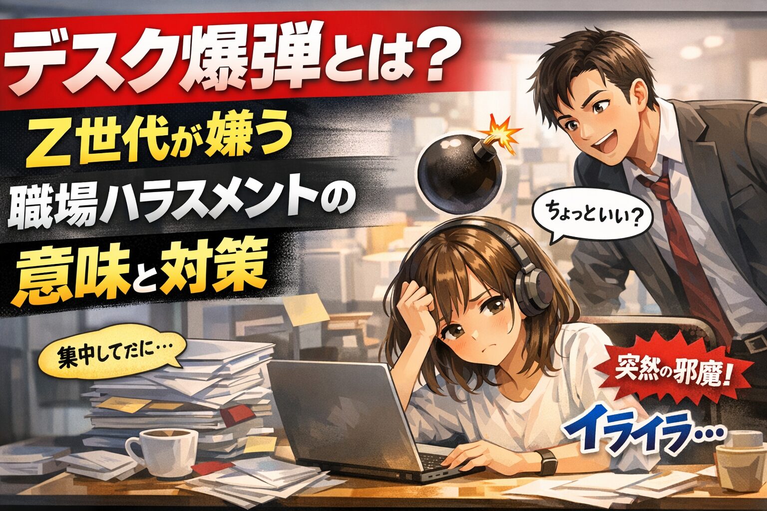 デスク爆弾とは？Z世代が嫌う職場ハラスメントの意味と対策