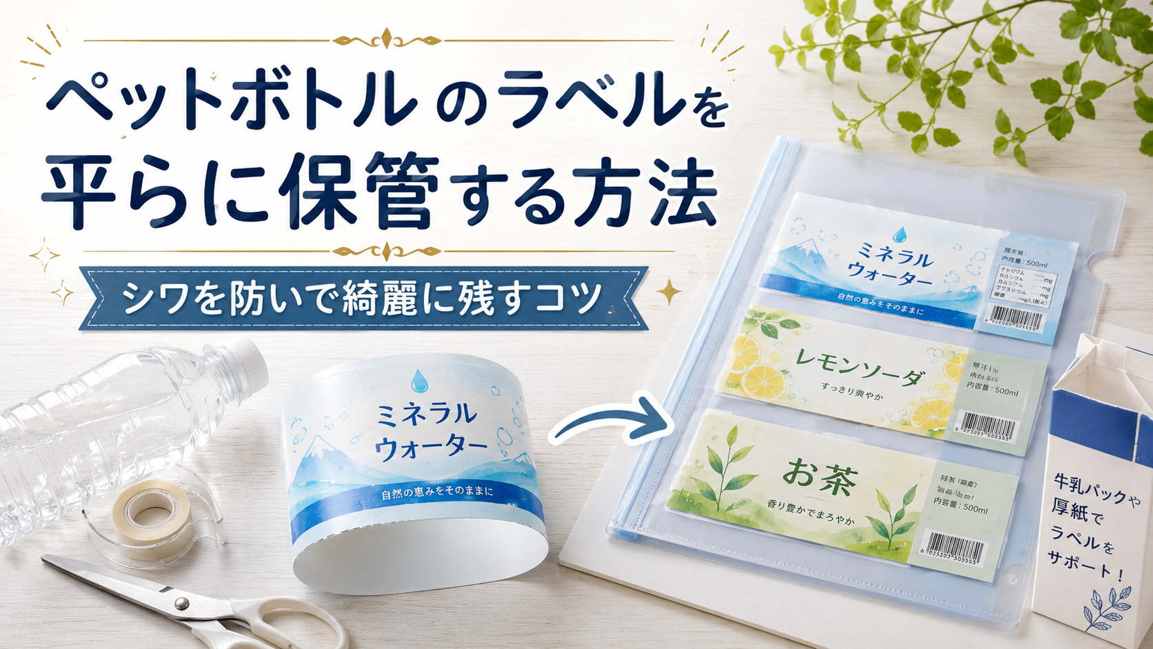 ペットボトルのラベルを平らに保管する方法は？シワを防いで綺麗に残すコツ