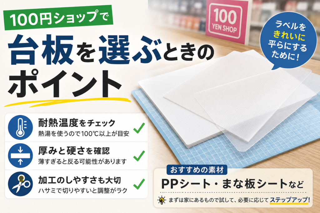 100円ショップで台板を選ぶときのポイント